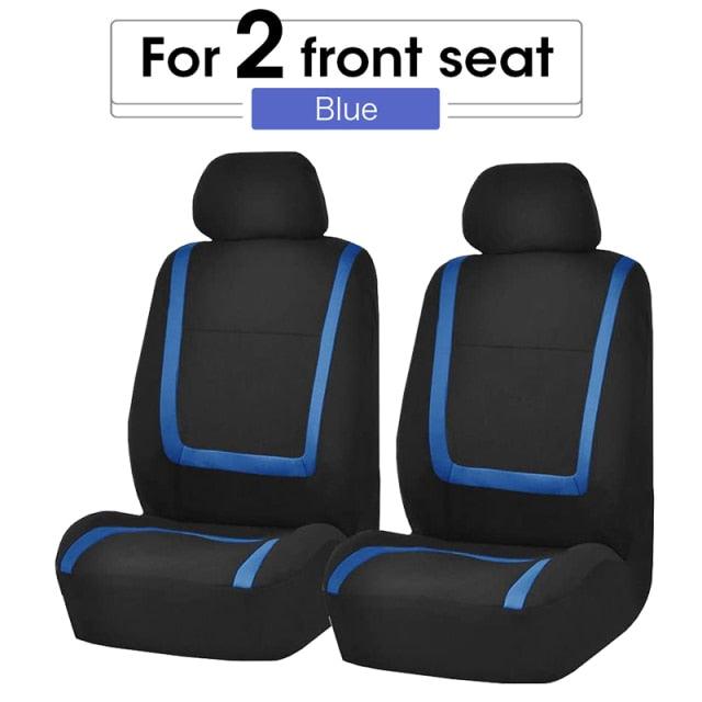 Flat Cloth Car Seat Cover Full Set installed in vehicle