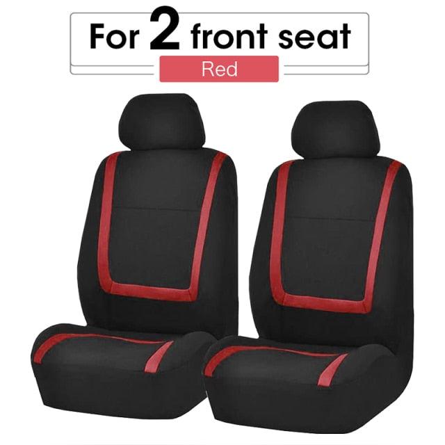 Flat Cloth Car Seat Cover Full Set installed in vehicle