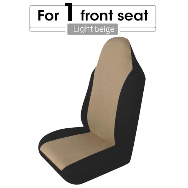 Flat Cloth Car Seat Cover Full Set installed in vehicle