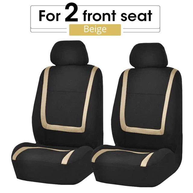 Flat Cloth Car Seat Cover Full Set installed in vehicle