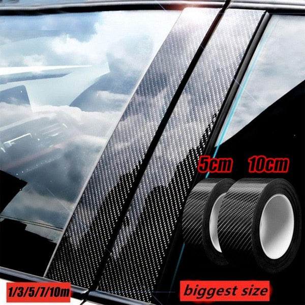 Universal Car Door Edge Entry Guards Scratch Cover Door Sill Protector Carbon Fiber Pattern Car Stickers Anti-stepping Bumper Door Trim Protection Stickers Auto Decoration Decals 3D Guard Car Bumper Door Guard Hood Sticker Protection Strip Cover Protector