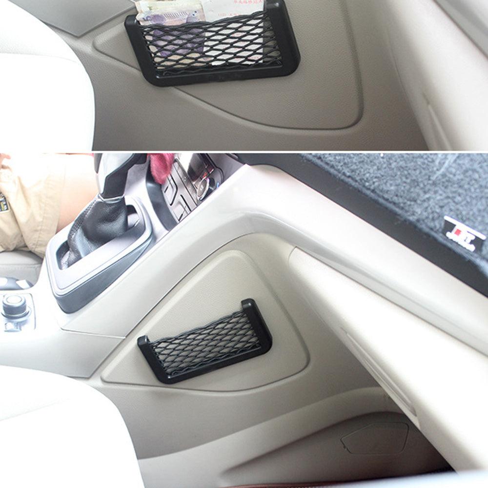 Car Seat Side Storage Net Pocket Organizer installed in vehicle