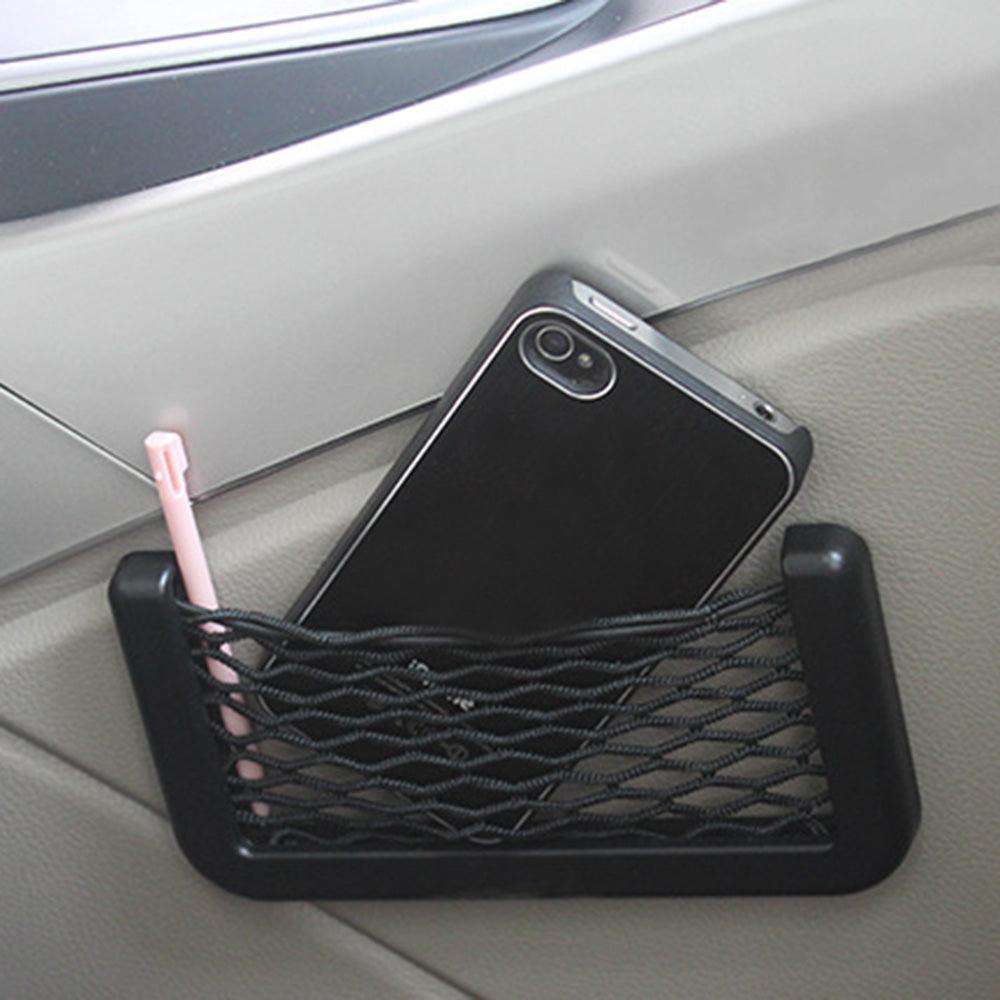 Car Seat Side Storage Net Pocket Organizer installed in vehicle
