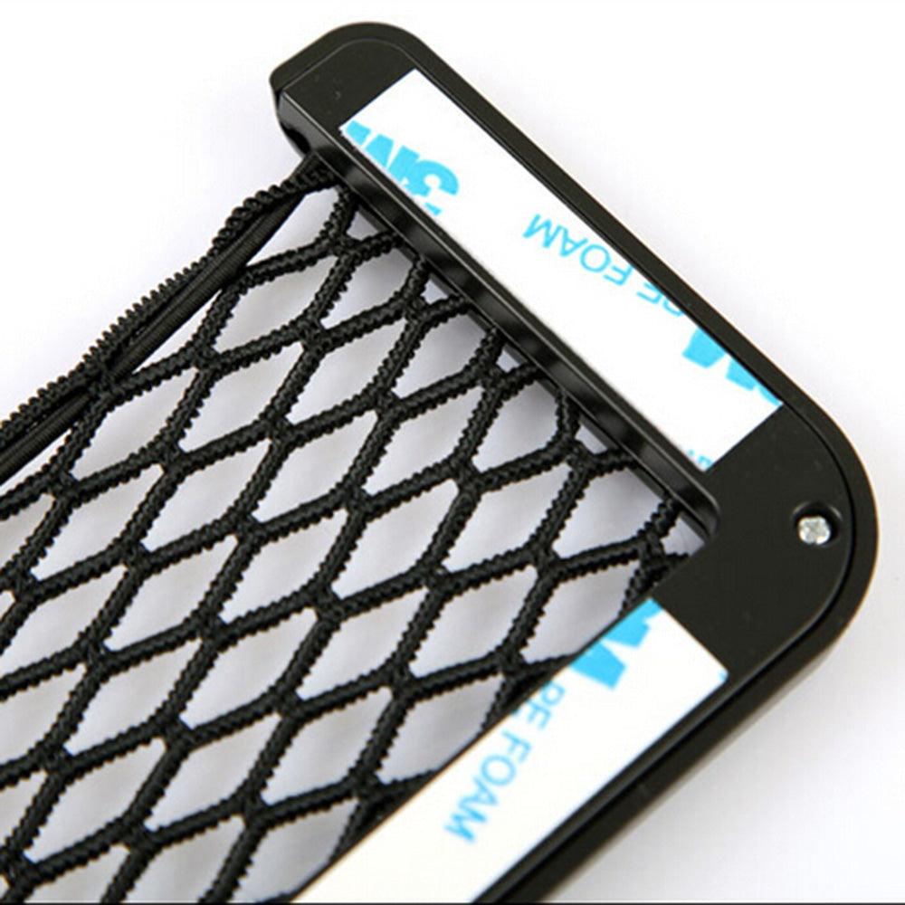 Car Seat Side Storage Net Pocket Organizer installed in vehicle