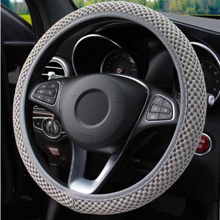 Universal Car Steering Wheel Cover installed in vehicle