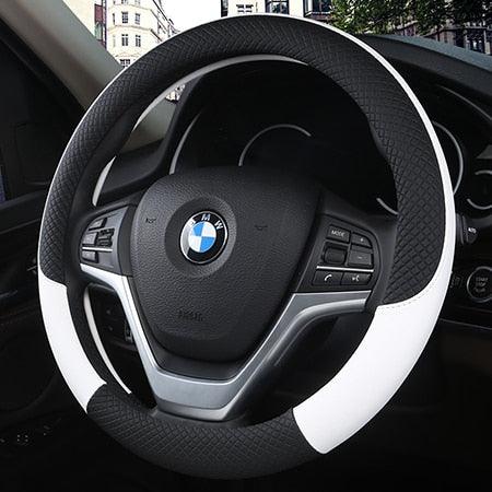 Universal Car Steering Wheel Cover installed in vehicle