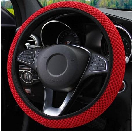 Universal Car Steering Wheel Cover installed in vehicle