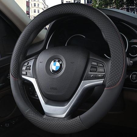 Universal Car Steering Wheel Cover installed in vehicle