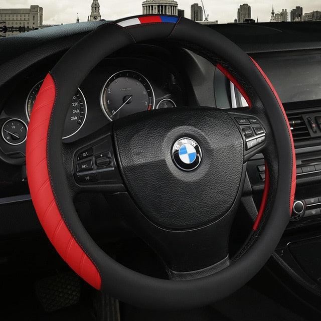 Universal Car Steering Wheel Cover installed in vehicle