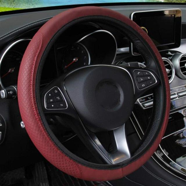 Universal Car Steering Wheel Cover Skid Proof Auto Car Steering Wheel Cover Auto Steering- Wheel Cover Microfiber Leather Viscose Breathable Anti-Slip Anti-Slip Embossing Leather Car-styling Car Accessories
