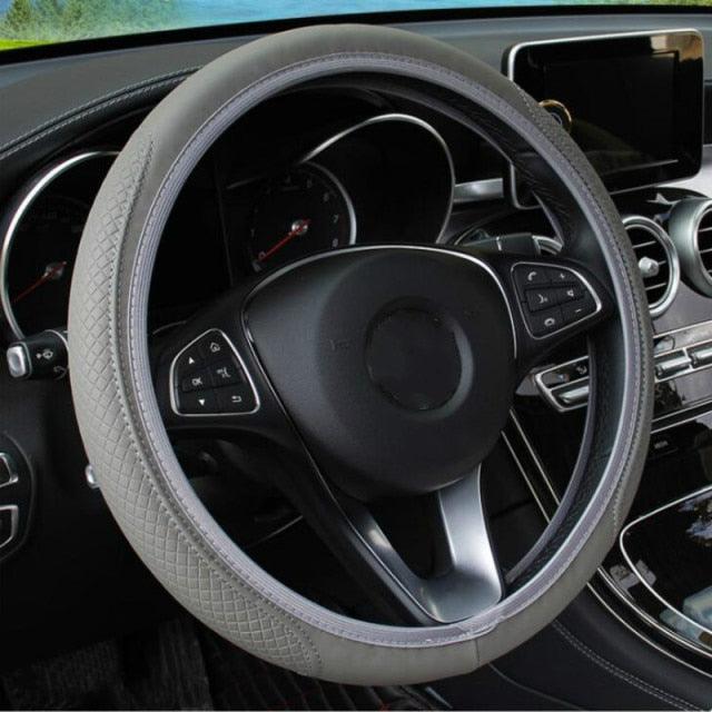 Universal Car Steering Wheel Cover Skid Proof Auto Car Steering Wheel Cover Auto Steering- Wheel Cover Microfiber Leather Viscose Breathable Anti-Slip Anti-Slip Embossing Leather Car-styling Car Accessories