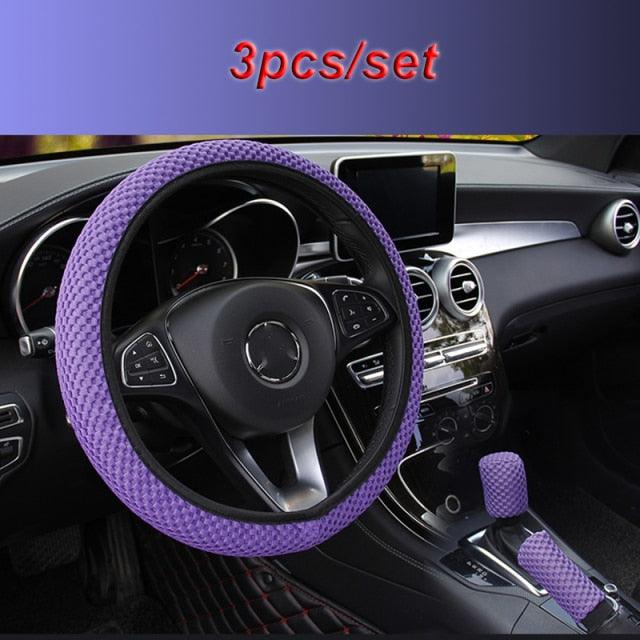 Ice Silk Steering Wheel Cover breathable microfiber design