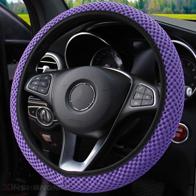 Ice Silk Steering Wheel Cover breathable microfiber design