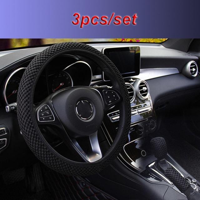 Ice Silk Steering Wheel Cover breathable microfiber design