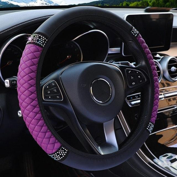 Bling Crystal Steering Wheel Cover rhinestone design